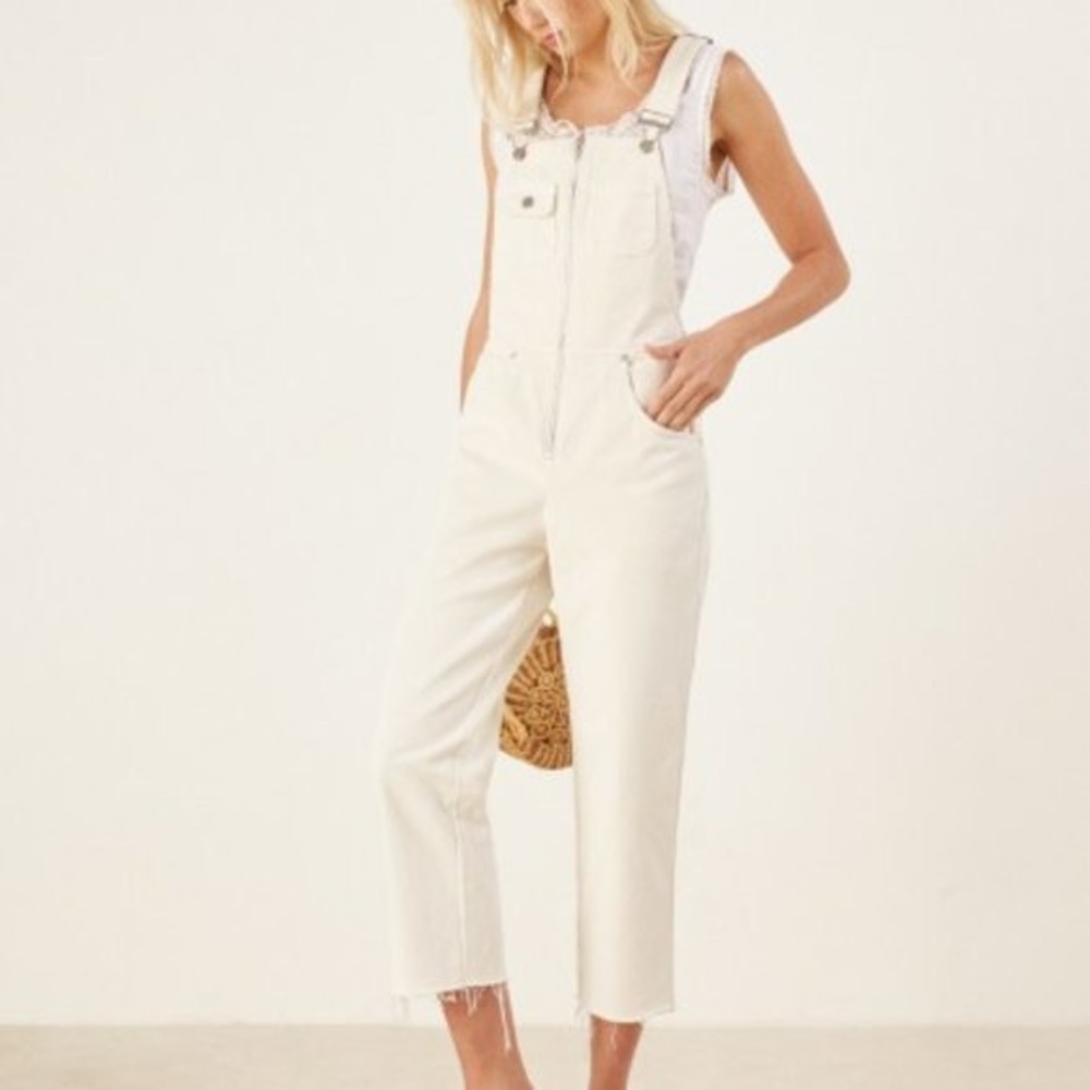 LIKE NEW REFORMATION BENJI OVERALL SIZE 2 CREAMY COLOR